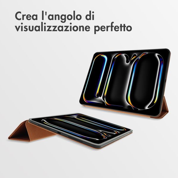 Accezz Cover a libro trifold in pelle Apple iPad Pro 11 (2025) M5 / (2024) M4 - Cognac