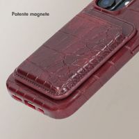 Selencia Portacarte Croco con MagSafe - Burgundy