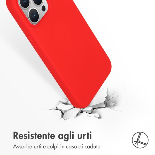 Accezz Cover in silicone liquido con MagSafe Apple iPhone 15 Pro Max - Rosso