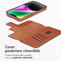 Accezz Cover in pelle 2 in 1 con MagSafe Apple iPhone 14 - Sienna Brown