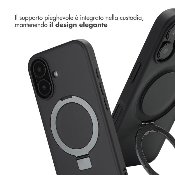 Accezz Cover con anello e supporto con MagSafe Apple iPhone 16 - Nero