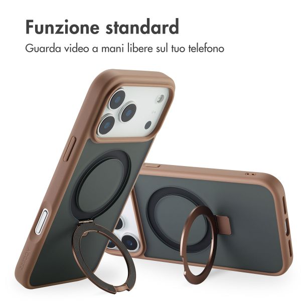 Accezz Cover con anello e supporto con MagSafe Apple iPhone 17 Pro Max - Marrone