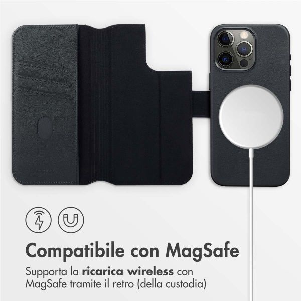 Accezz Cover in pelle 2 in 1 con MagSafe Apple iPhone 15 Pro Max - Onyx Black