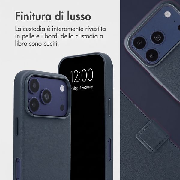 Accezz Cover in pelle 2 in 1 con MagSafe Apple iPhone 18 Pro Max / 17 Pro Max - Nightfall Blue