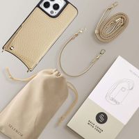 Selencia Cover per telefono Nova con cordino e portacarte Apple iPhone 13 Pro - Beige