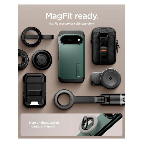 Spigen Cover Posteriore Corazzata Tough con MagSafe Google Pixel 11 Pro XL - Abyss Green