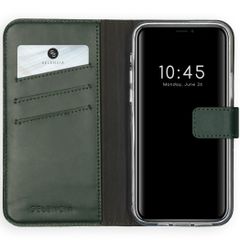 Selencia Cover a libro in vera pelle Apple iPhone 12 (Pro) - Verde