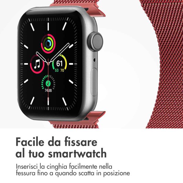 imoshion Cinturino milanese magnetico Apple Watch | 38/40/41/42 mm - Taglia M - Rosso