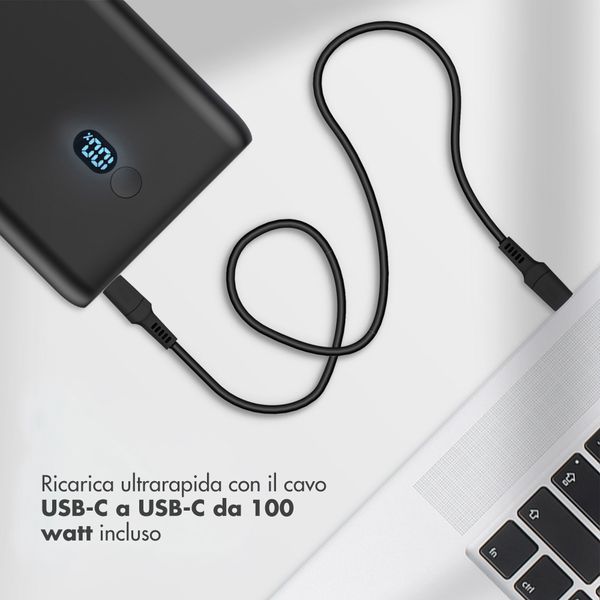 imoshion Powerbank 20.000 mAh - Quick Charge e Power Delivery - 100W - Nero