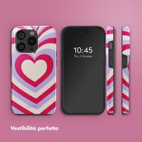 Selencia Cover posteriore Vivid con MagSafe Apple iPhone 15 Pro - Double Hearts Rubine Red Lilac