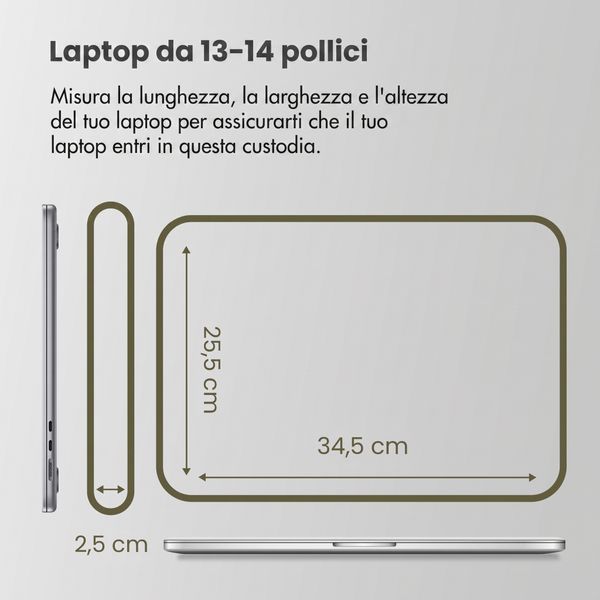 Accezz Cover laptop 13-14 pollici - Verde scuro