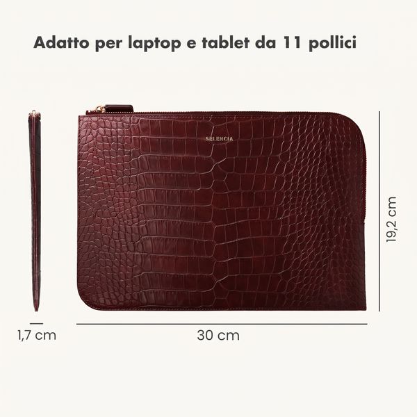 Selencia Cover per laptop / tablet Croco 11 pollici - Burgundy