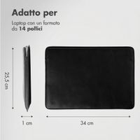 Accezz Cover in pelle per Apple MacBook 14 pollici - Laptopsleeve - Nera