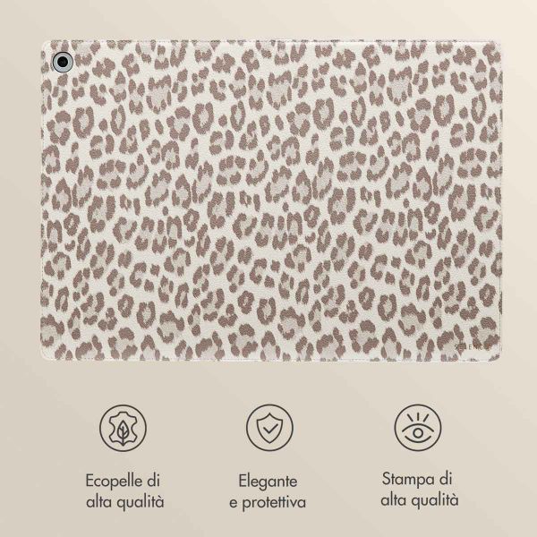 Selencia Libreria Sabi con stampa leopardata Samsung Galaxy Tab A9 Plus - Soft Ivory