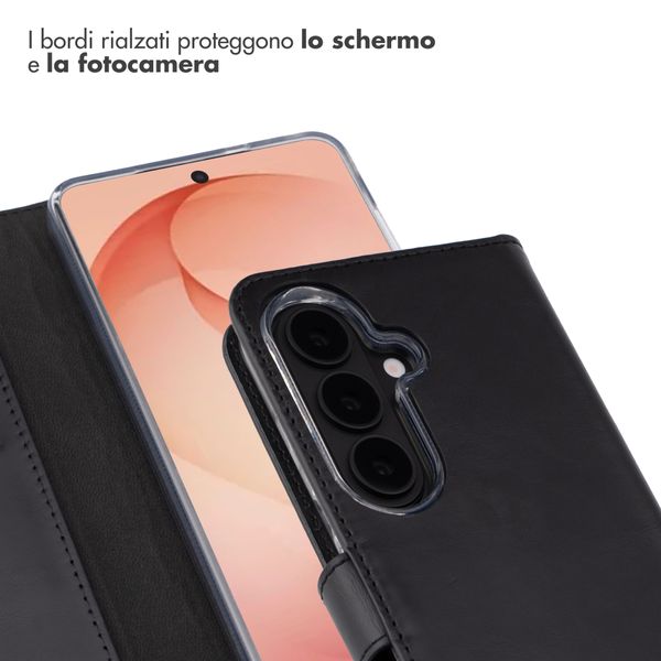 Selencia Cover a libro in vera pelle Samsung Galaxy S26 Plus - Nero