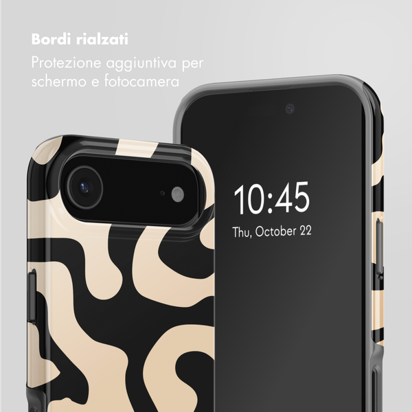 Selencia Cover posteriore Vivid con MagSafe Apple iPhone Air - Art Wave Black