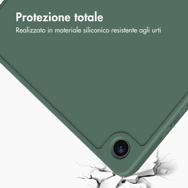 Accezz Cover a libro in silicone Smart Samsung Galaxy Tab A9 8.7 pollici - Verde scuro
