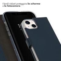 Selencia Cover a libro in vera pelle Apple iPhone 14 - Blu