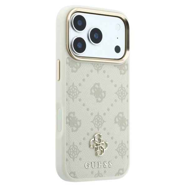 Guess Cover Posteriore con Logo 4G in Metallo Apple iPhone 18 Pro Max / 17 Pro Max - Beige