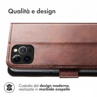imoshion Cover a libro di Lusso iPhone 12 / 12 Pro - Marrone scuro