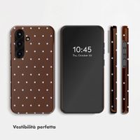 Selencia Cover posteriore Vivid con MagSafe Samsung Galaxy S25 - Happy Dots Chocolate
