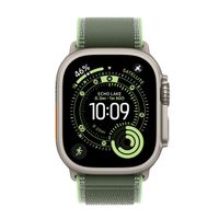Apple Cinturino Trail Loop Apple Watch | 44/45/46/49 mm - Taglia S/M - Neon / Green Black Titanium