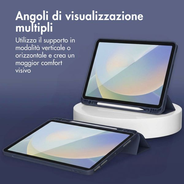 Accezz Cover a libro in silicone Smart Apple iPad Air 11 pollici (2026) M4 / (2025) M3 / (2024) M2 / Air 5 (2022) / Air 4 (2020) - Blu scuro