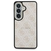 Guess Cover Posteriore 4G Leather con MagSafe Samsung Galaxy S26 - Gold Edge - Pink