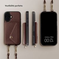 Selencia Cover per telefono Sera con cordino e portacarte a busta Apple iPhone 16 - Chocolate Brown