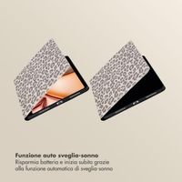 Selencia Libreria Sabi con stampa leopardata Apple iPad Air 11 pollici (2026) M4 / (2025) M3 / (2024) M2 / Air 5 (2022) / Air 4 (2020) - Soft Ivory