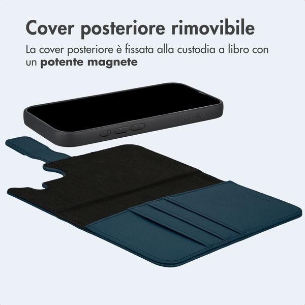 imoshion Cover a libro di lusso 2-in-1 rimovibile Apple iPhone 16 - Blu