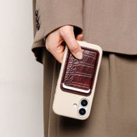 Selencia Portacarte Croco con MagSafe - Burgundy