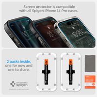 Spigen Vetro temperato GLAStR EZ Fit, confezione da 2 + Applicatore Apple iPhone 14 Pro