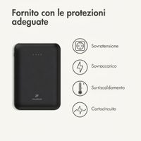 imoshion Powerbank compatta da 10.000 mAh – Powerbank piccola – Quick Charge e Power Delivery – Nero