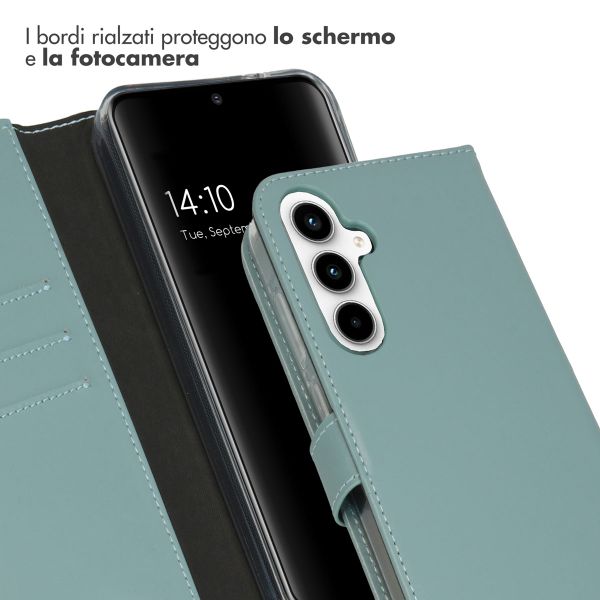 Selencia Cover a libro in vera pelle Samsung Galaxy A35 - Air Blue