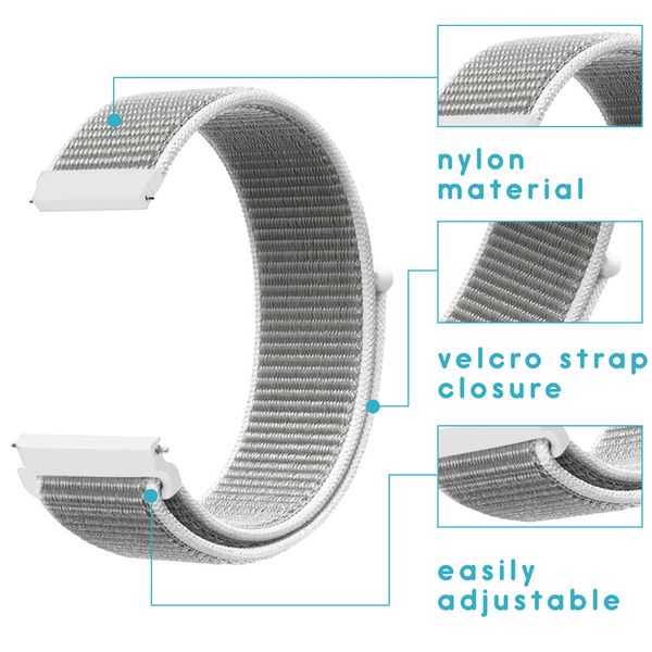 imoshion Cinturino in nylon Samsung Galaxy Watch 4 / 5 / 6 / 7 / FE (20 mm) - Bianco