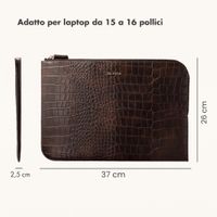 Selencia Cover per laptop Croco 15-16 pollici - Choco Brown