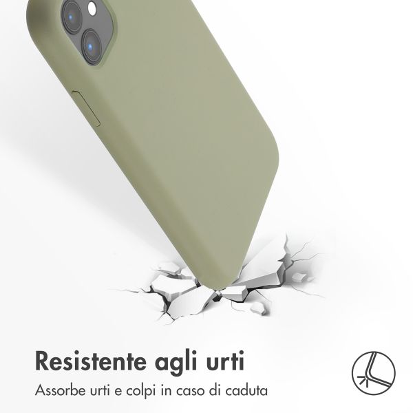 Accezz Cover in silicone liquido con MagSafe Apple iPhone 11 - Cooper Green