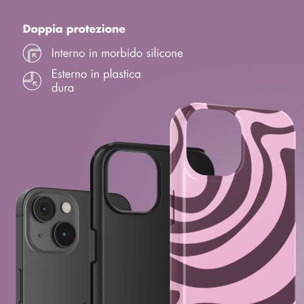 Selencia Cover Posteriore Vivid Apple iPhone 14 - Wavy Swirl Pink Plum