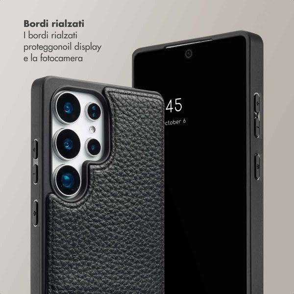 Selencia Cover per telefono Nova con cordino e portacarte Samsung Galaxy S25 Ultra - Nero