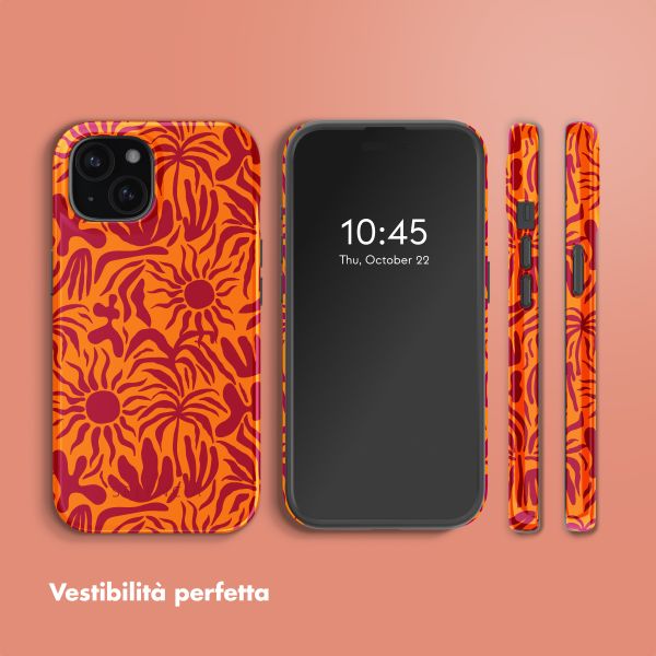 Selencia Cover posteriore Vivid con MagSafe Apple iPhone 15 - Tropical Vibes Apricot