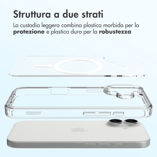 Accezz Cover posteriore Xtreme Impact con MagSafe Apple iPhone 16 - Trasparente