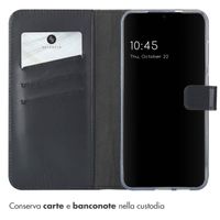 Selencia Cover a libro in vera pelle Samsung Galaxy S25 Plus - Nero
