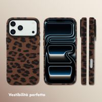 Selencia Cover Sabi Stampa pantera con MagSafe Apple iPhone 17 Pro Max - Mocha Brown