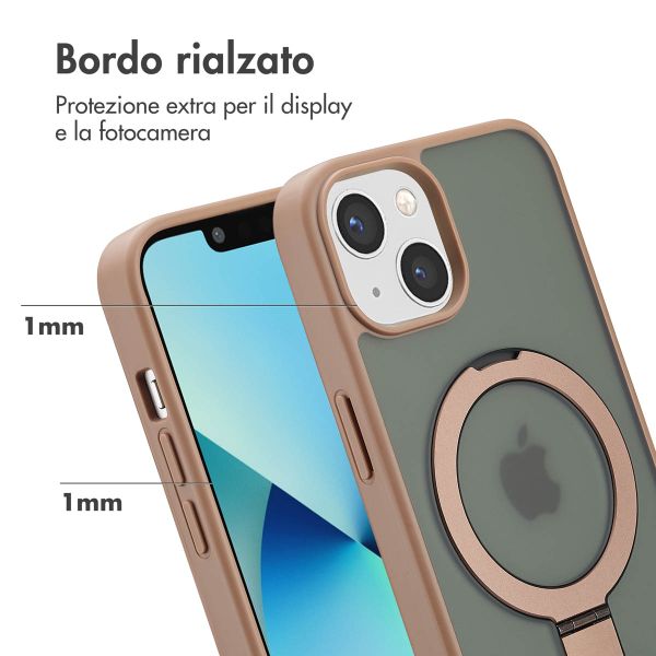 Accezz Cover con anello e supporto con MagSafe Apple iPhone 13 - Marrone