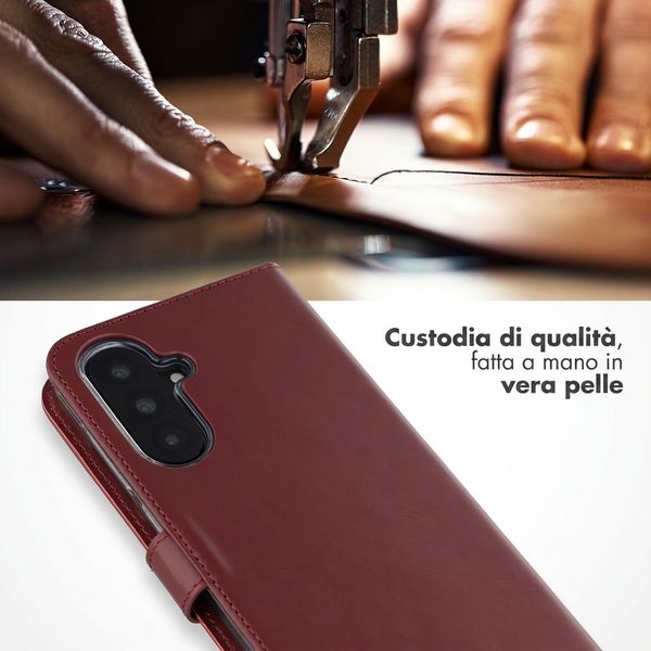 Selencia Cover a libro in vera pelle Samsung Galaxy A36 / A56 - Burgundy