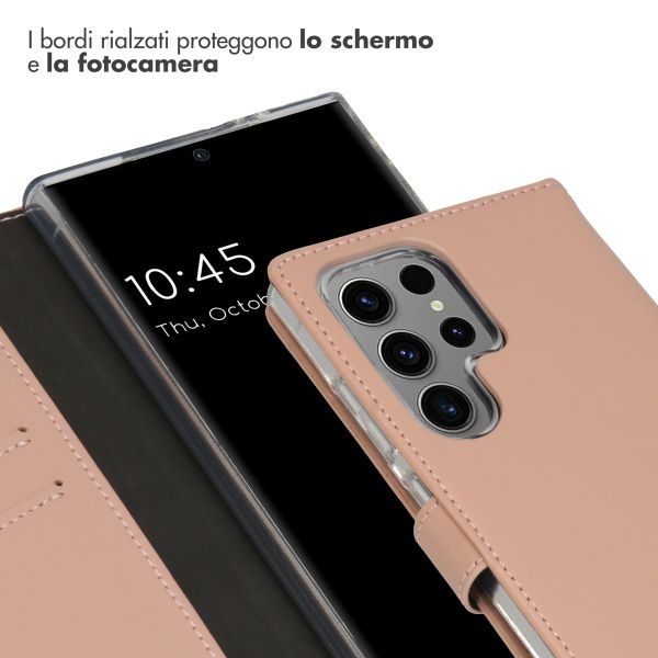 Selencia Cover a libro in vera pelle Samsung Galaxy S24 Ultra - Dusty Pink