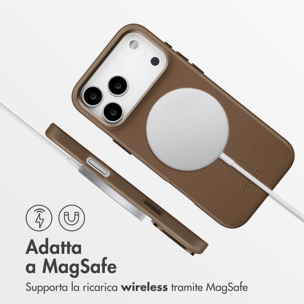 Accezz Cover in Pelle con MagSafe Apple iPhone 17 Pro Max - Marrone caffè
