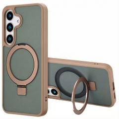 Accezz Cover con anello e supporto con MagSafe Samsung Galaxy S25 - Marrone
