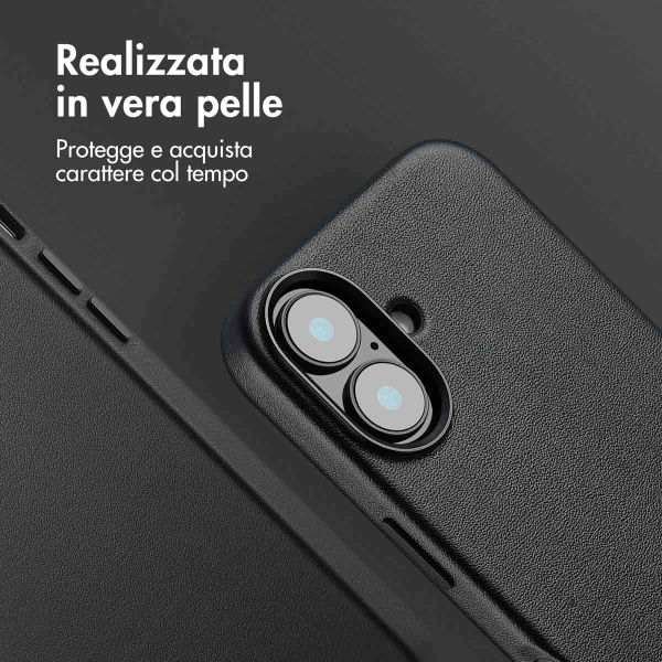 Accezz Cover in Pelle con MagSafe Apple iPhone 16 - Onyx Black